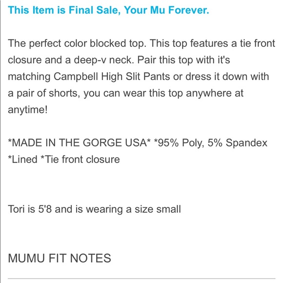 Show Me Your MuMu colorblock Holden top - Picture 7 of 7